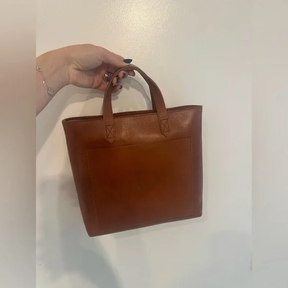 NWT Madewell Small Transport Leather Brown Tote Bag - Picture 3 of 8
